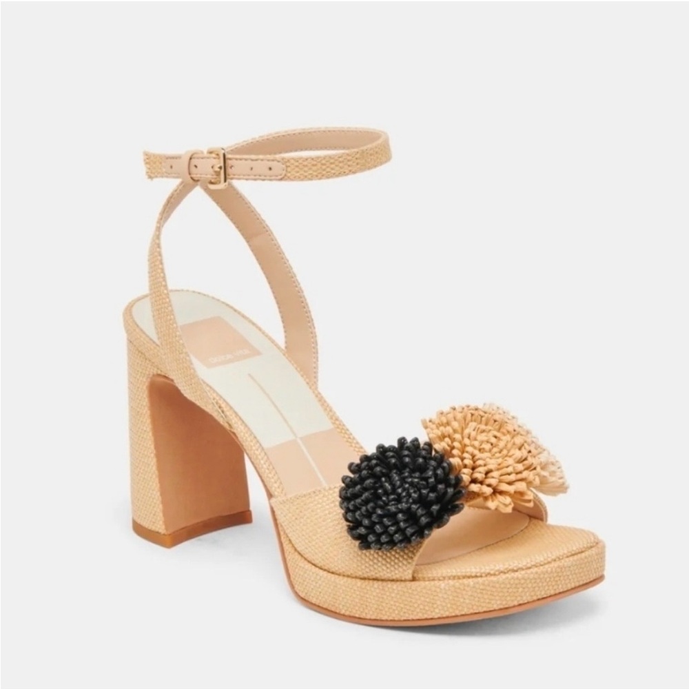 💛🔹️Dolce Vita 🔹️Olivea Heels Beige  Natural Raffia